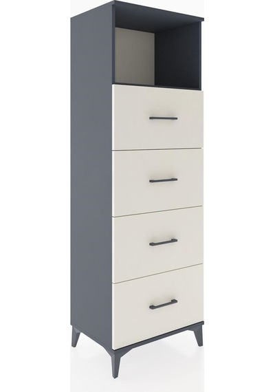 Hyperion Dolap Tek Raflı 4 Çekmeceli 60x44x182 Antrasit-aytaşı Antrasit Hyperion Dolap Tek Raflı 4 Çekmeceli 60x44x182 Antrasit-aytaşı Antrasit