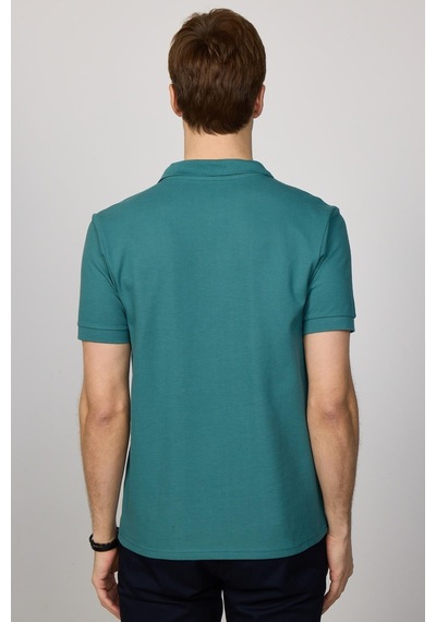 Tudors Erkek Slim Fit Dar Kesim Düz Pike Mavi Polo Yaka Tişört-30572-Haki Tudors Erkek Slim Fit Dar Kesim Düz Pike Mavi Polo Yaka Tişört-30572-Haki
