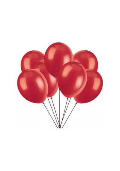 Kırmızı Metalik Balon 20 Adet Renkli