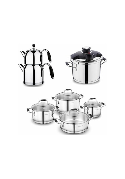 Korkmaz Flora 14 Parça Hiper Set Siyah A1758