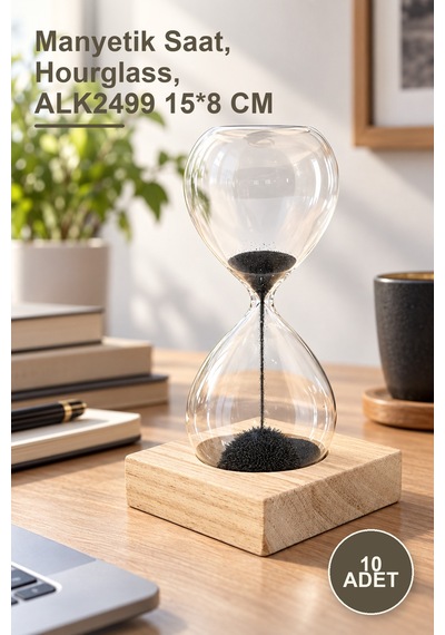 10 Adet Mıknatıslı Kum Saati Manyetik Saat, Hourglass, Alk2499 15 8 Cm Diğer