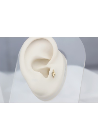 Glorria Altın Şimşek Tragus Piercing Çok Renkli