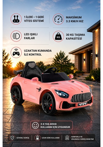 Gtr Sport 12v Akülü Araba Pembe