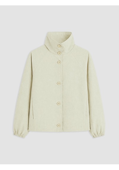 Lcw Vision Bej Dik Yaka Oversize Kadın Mont