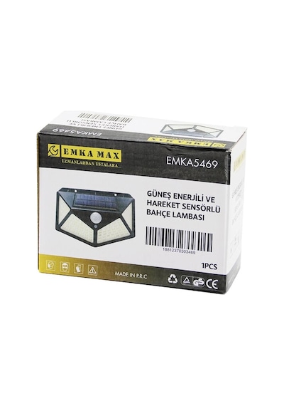 4 Açılı Solar - Hareket Sensörlü Aplik Duvar Lambası Dış Mekan 9.5 X 13.5cm Bx40