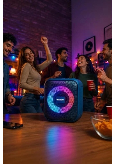 Torima Bluetooth Hoparlör Rgb Işıklı Taşınabilir Speaker D13 Mavi Genç Odası Müzik Ses Cihazı
