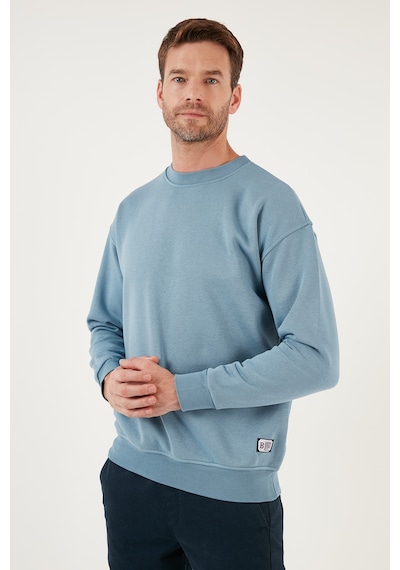 Buratti Regular Fit Bisiklet Yaka Pamuklu Içi Tüylü Yumuşak Şardonlu Erkek Sweat 5905255 Mavi