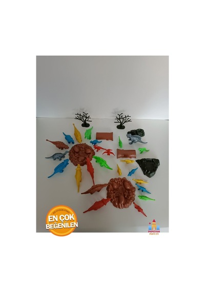 3'lü Set Oyuncak Dinazor Hayvanları Seti 30 Parça Büyük - Küçük Boy Dinazor Seti - Dinozor Seti