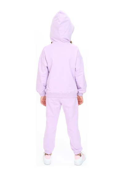 Toontoy Kids Toontoy Kız Çocuk Kapüşonlu Yarım Fermuar Detaylı Eşofman Takım Lila