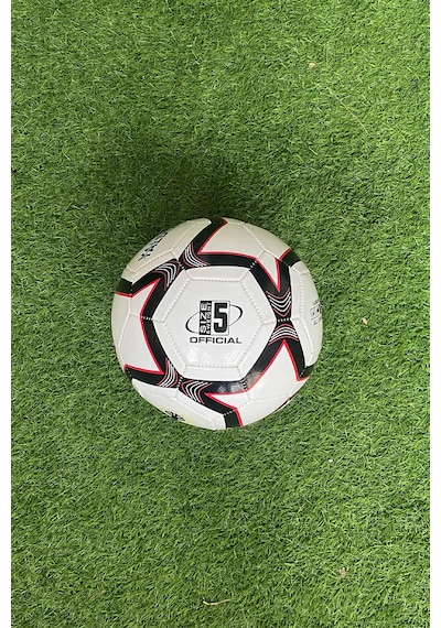 Futbol Topu Sert Zemin Halı Saha 5 Numara Beyazsiyahkırmızı