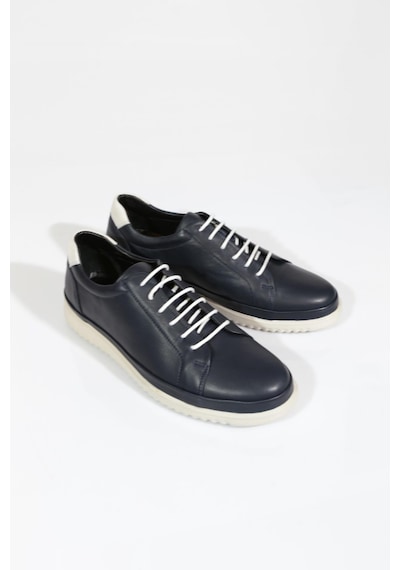 Dgn 9144 Erkek Düz Taban Sneaker Ayakkabi Lacivert Kırık Beyaz