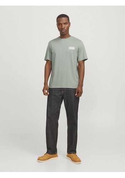 Jack&Jones Corp Logo Ss O Neck Erkek Bej Yuvarlak Yaka Tişört 12151955-MON