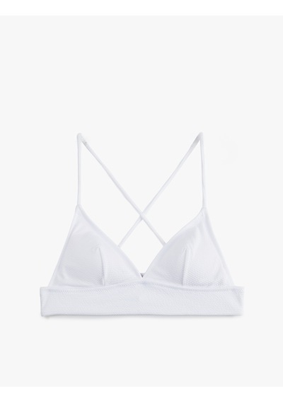 Koton Çapraz Askılı Dokulu Bralet Bikini Üstü Beyaz 6sak10011mm