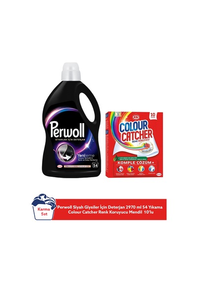 Perwoll Siyahlar İçin Deterjan 2,97l + K2r Renk Koruyucu Mendil 10'lu Çamaşır Koruma Seti set-hnkdtj-5345-6376