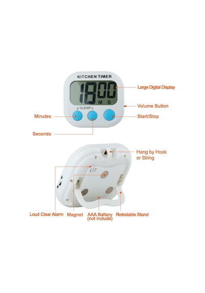 2'li Dijital Mutfak Timer Geri Sayım Saati Kuechenwecker Kısa Zaman Ölçücü Kitchen Manyetik Kro