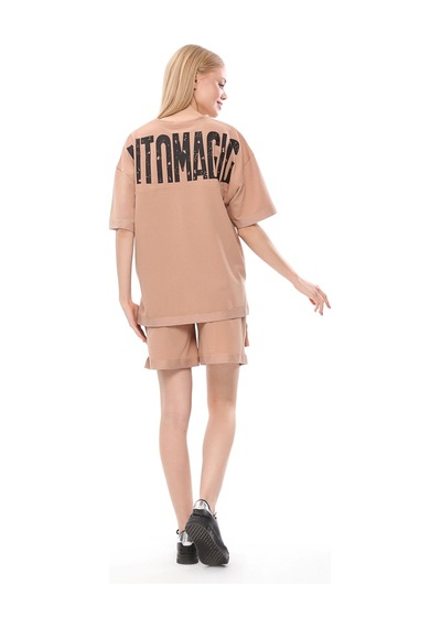 Hgfashion İkili Şort Tişört Takımı Kahverengi