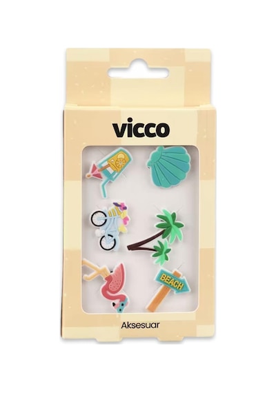 Vicco Jibbitz 996.a26y001 Charms 6 Pack Çok Renkli Unisex Trend