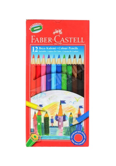 Faber-castell Boya Kalem 12 Renk Tam Boy Çok Renkli