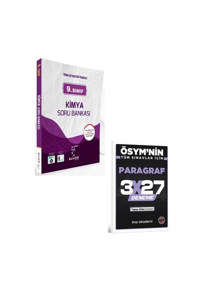 Karekök 2027 9. Sınıf Kimya Soru Bankası+evp Akademi 3x27 Paragraf Deneme