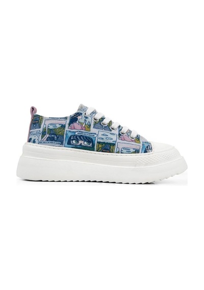 Kadın Vegan Mavi Kalın Taban Sneakers - Already Lost Tasarım Çok Renkli