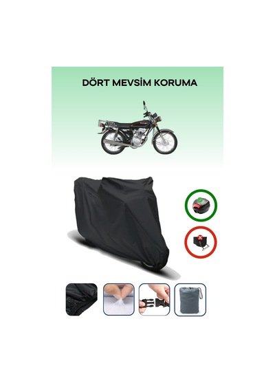 Siyah Arka Çanta Uyumlu Kanuni Breton 125 Uyumlu Motosiklet Brandası Motor Örtüsü