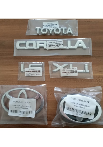 Toyota Corolla 1.6 Xli Bagaj Yazısı Ön Ve Arka Arma Ae101 Kasa