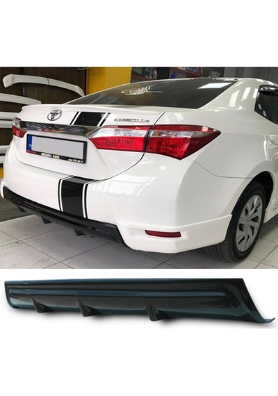 Toyota Corolla Twin Difüzör Difizör Plastik Parlak Siyah 2013 2014 2015 2016 2017 Arka-difizör-bodykit-ek