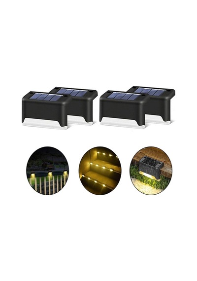 4 Lü Solar Güneş Enerjili Köşebent Veranda Bahçe Led Aydınlatma (529425538)