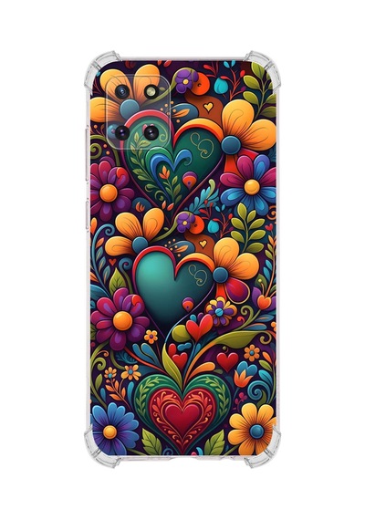 Printify Samsung Galaxy A81 İle Uyumlu Düşlerin Dansı Serisi Çiçeklerin Dansı Tasarımlı Uv Baskılı Köşe Korumalı Antişok Kılıf Şeffaf