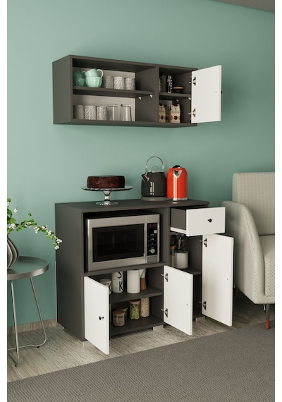 Besta 90 Cm Set Altı Dolap Antrasit - Beyaz