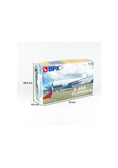 Big Planes Kits 7224 1/72 Ölçek, C-40a Clipper/b Yolcu Uçağı, Plastik Model Kiti-55944