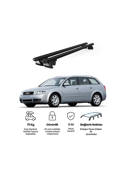 Venüs Audi A4 Avant 2001-2008 Uyumlu Siyah Ara Atkı Port Bagaj Tavan Barı
