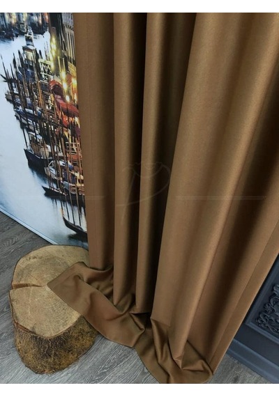Fon Perde Blackout Karartma Işık Ve Isı Engelleme Özelliği 225 X 270 Camel Çok Renkli