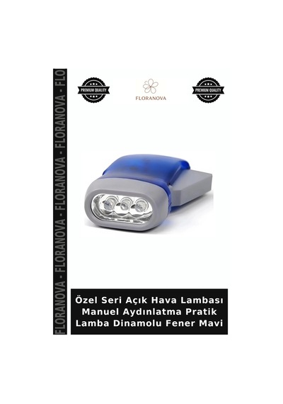 Özel Seri Açık Hava Lambası Manuel Aydınlatma Pratik Lamba Dinamolu Fener Mavi