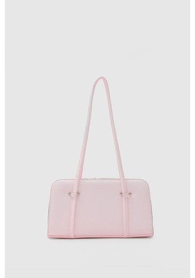 Shule Bags Hansal Metal Detaylı Baget Çanta Pudra Pembe