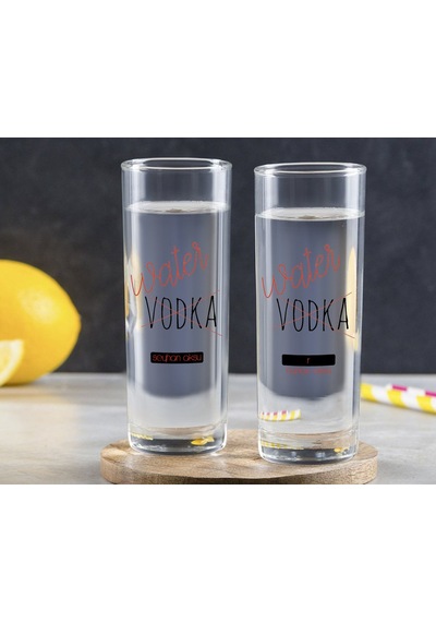 Kişiye Özel Renkli Baskılı Vodka Tasarımlı İkili Vodka Bardağı-2