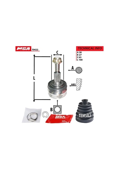 Mga 70422 Aks Kafası Dıs- Vw: Transporter T5 1.9 Tdı Axb A