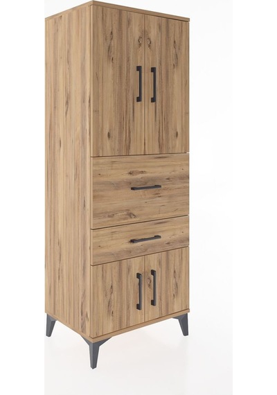 Hyperion Dolap 3 Raflı 2 Çekmeceli 4 Kapaklı 60x44x163 Çam-çam Atlas Çam