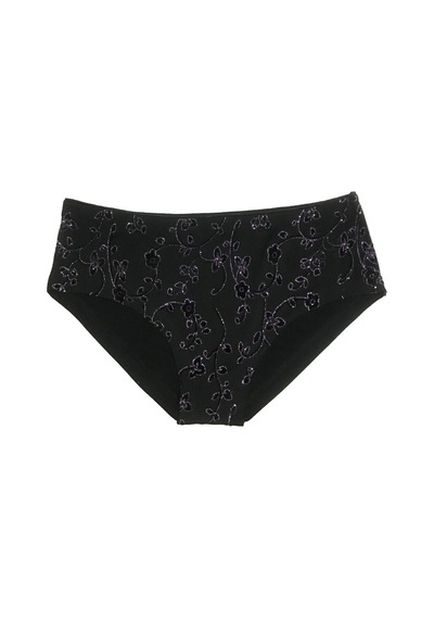 Şahinler Kadın Simli Nakışlı Slip B269-Siyah-Standart Siyah