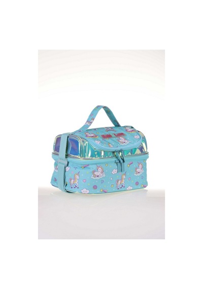 Kaukko Kids & Love Unicorn Aynalı Taşlı Beslenme Çantası 24x15x15 L7062 Çok Renkli