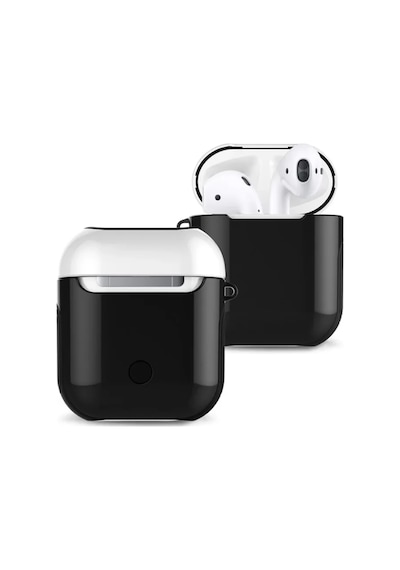 Airpods Uyumlu 2 2.nesil 3in1 Kılıf - Siyah-beyaz