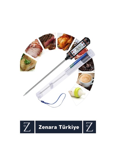 Ergonomik Lcd Ekran Çift Ölçüm Birimi Hafızalı Et Sıvı Mama Sıcak Soğuk Saplamalı Gıda Termometresi