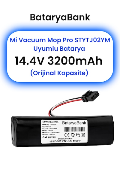Xiaomi Mi Vacuum Mop Pro Stytj02ym Uyumlu Batarya 3200mah  Kapasite Robot Süpürge Pili