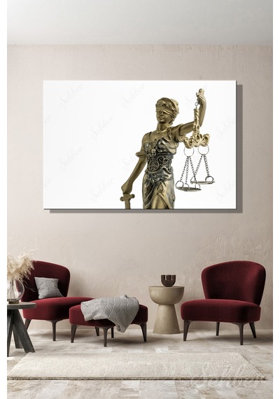 Adalet Ve Düzen Tanrıçası Themis Adalet Heykeli Yatay Kanvas Tablo 4742 Çok Renkli