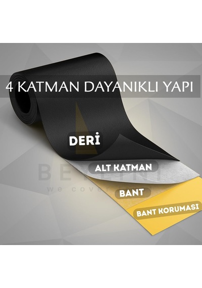Deri Tamir Kiti Kendinden Yapışkanlı Dayanıklı Uzun Ömürlü Su Geçirmez Onarım Kiti Siyah, 50x1