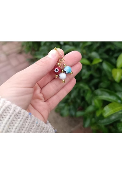 20 Adet 1 Cm Maşallahlık İğneli Cam Karışık Renkli Nazar Boncuğu