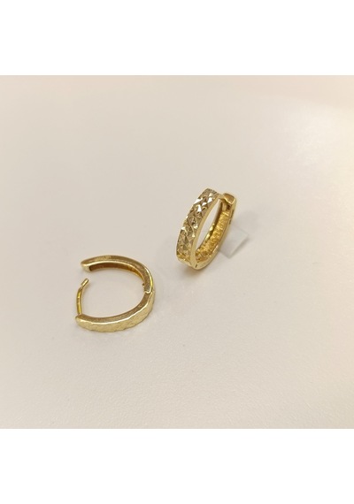 12.5mm Oval Kalemli Halka Küpe 14 Ayar Altın Hd Videolu Sarı