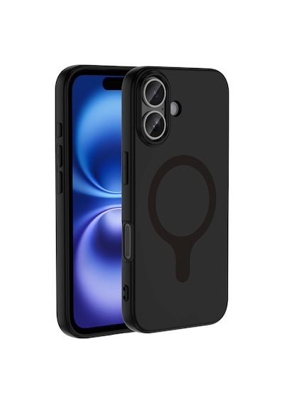 iPhone Uyumlu 16 Kılıf M-safe Şarj Özellikli Mbfx Aris Silikon Kapak - Siyah