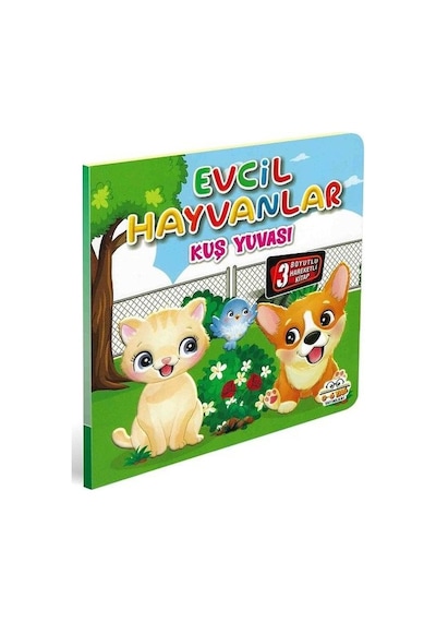Evcil Hayvanlar - Kuş Yuvası - 3 Boyutlu Hareketli Kitap