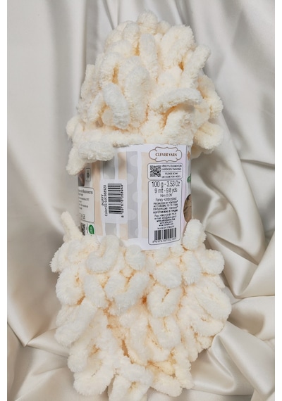 Puffy Krem El Örgü İpi 100gr. 9mt. 5'li Paket - Renk: 1